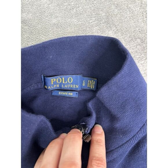 Polo Ralph Lauren Estate Rib 1/4 Zip Pullover Sweater Men's Size Large Blue - Picture 6 of 11